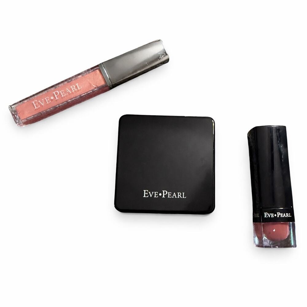 NEW Eve Pearl Makeup Bundle Blush‎ Trio Park Ave Rose Lipstick Baby Doll Gloss